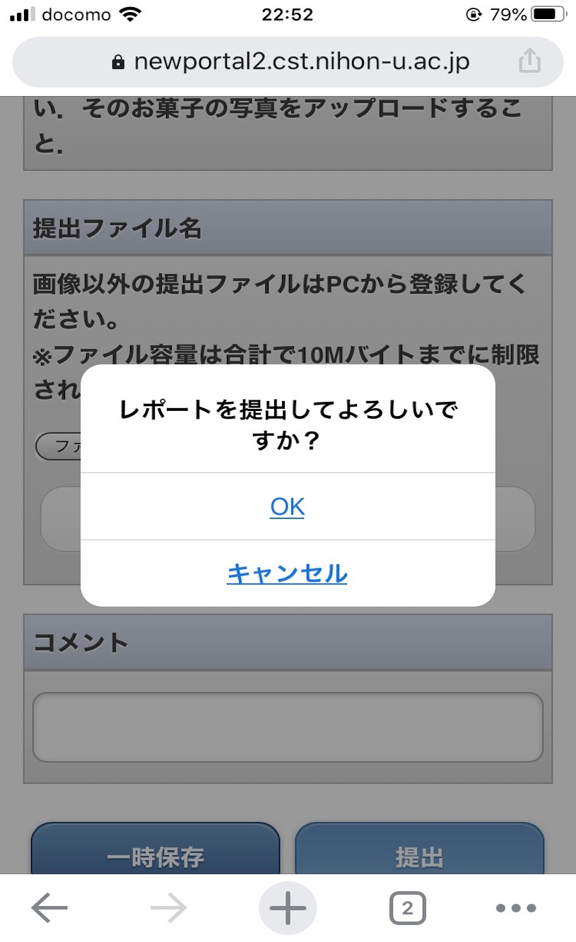 8. 以下の画面が出たら，OK をタップする．